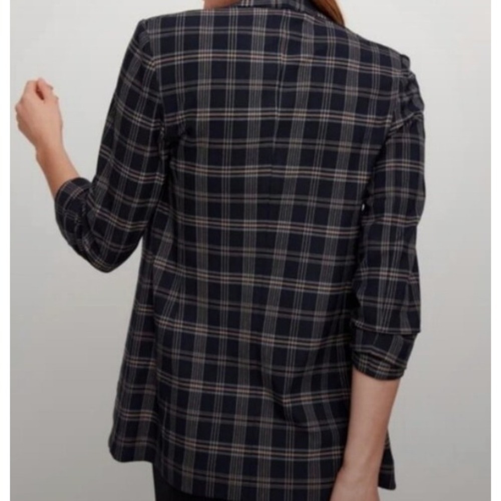 Aritzia Babaton Macauley Blazer Navy Blue Open Front Size 6 Preppy Corpcore Long - Picture 3 of 13